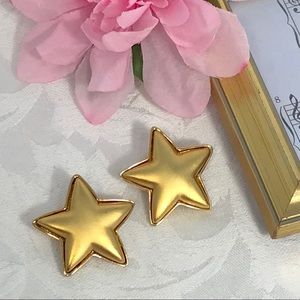 Vintage Gold Star Retro Diva Nautical Earrings